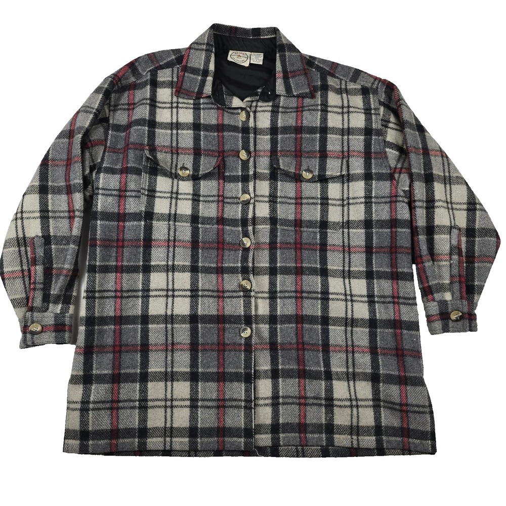 Resist For Comfort Women's Size Medium‎ Wool Plaid Field Shirt Thick Barnyard